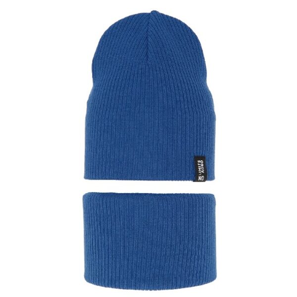 Komplekts zēniem - cepure un tuneļšalle / zila