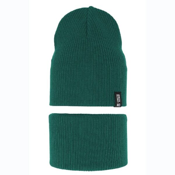 Komplekts zēniem - cepure un tuneļšalle / zaļa