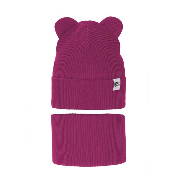 Komplekts meitenēm - cepure un tuneļšalle / plūme