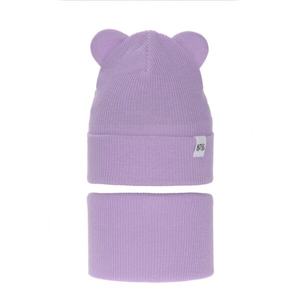 Komplekts meitenēm - cepure un tuneļšalle / gaiši violeta